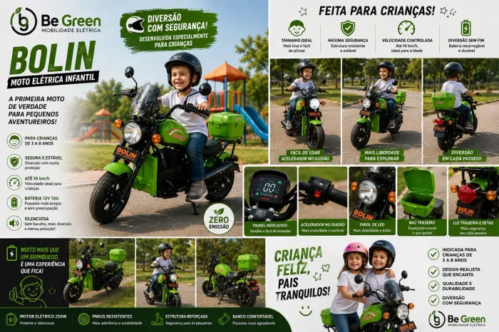 Moto elétrica infantil M3 Bolin 250W