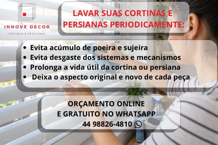 Cortinas e persianas, limpeza, consertos