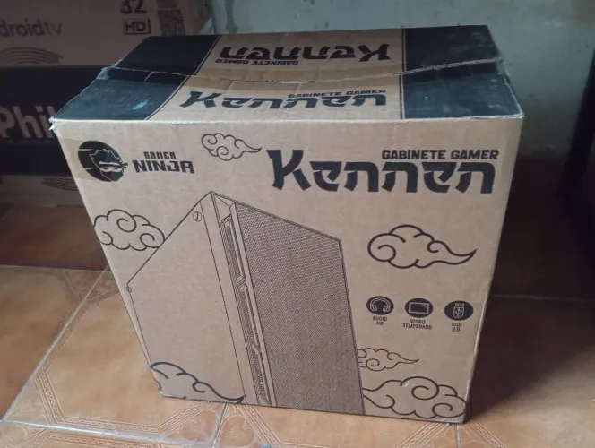 Gabinete Gamer Ninja Kennen, M-ATX, Black, Sem Fonte, Com 3 Fans