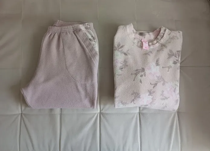 Pijama feminino fleece cor do pano Tam G 40-42