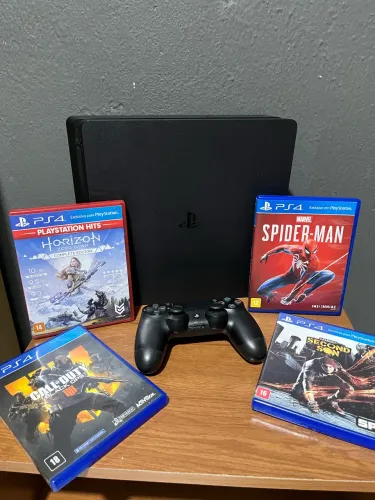 PS4 Slim 1TB + Controle Original + Jogos | Leia a Descrição