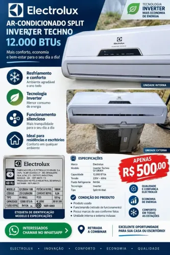 Venda de equipamento de ar condicionado Electrolux