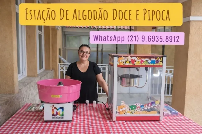 Estação De Algodão Doce e Pipoca 350 Só Nesse Fim De Semana