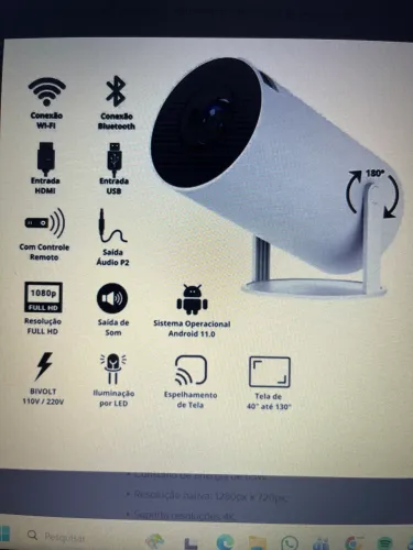 PROMOÇÃO PROJETOR PORTÁTIL BRANCO 