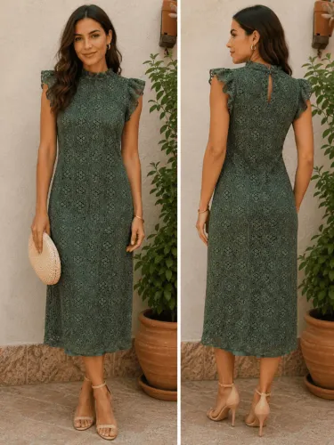 Vestido verde musgo Zara