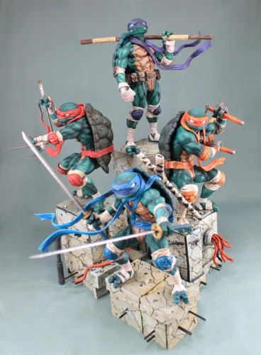 Set TMNT Good Smile - 4 Tartarugas Ninja (James Jean) + Litografia em Alumínio