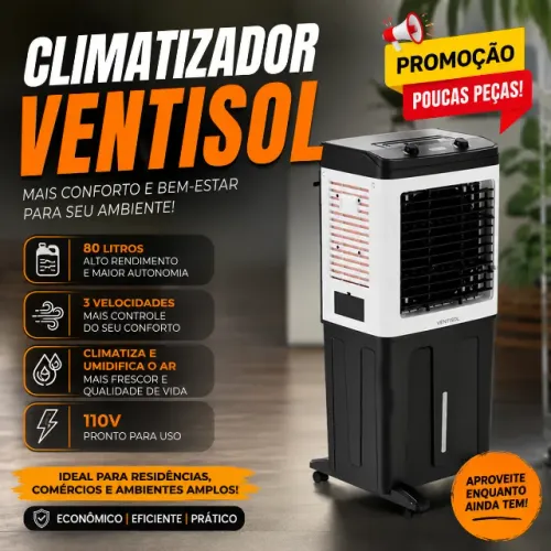 Ultimas Peças - Promoção - Climatizador Ventisol 110v 80 litros - Novo Lacrado Nf Garantia