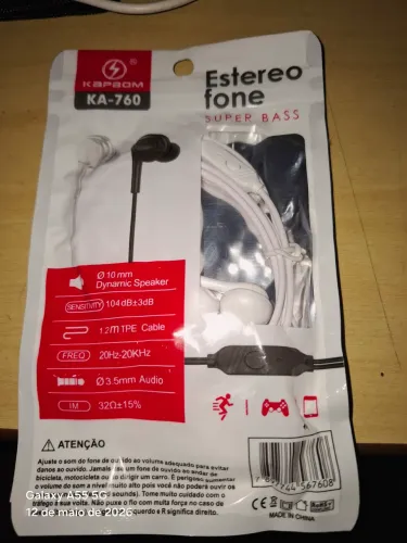 Fone de ouvido stereo com microfone com fio