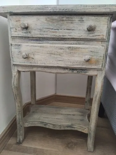 Mesa de Cabeceira Madeira de Demolição com Patna