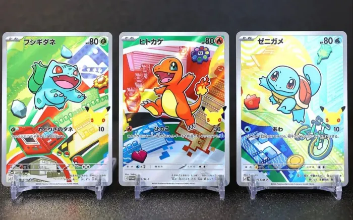 3 Cartas Pokémon Coleção 30 Anos Série 1 Kanto Japonês Charmander bulbasaur squirtle NM