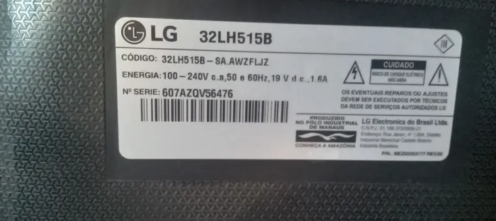 TV de 32 pld tela quebrada