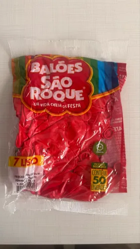 BALÃO SÃO ROQUE Nº 7 -  COR VERMELHO LISO
