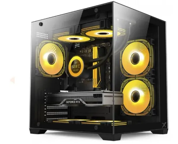 Gabinete Gamer BRX Xtreme Glacier, Mini Tower, Lateral e Frontal de Vidro, Com 3 Fans, Pre