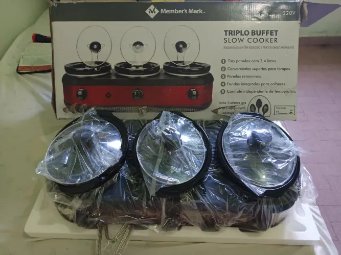 Slow Cooker Triplo Member's Mark 220V - Novo na Caixa