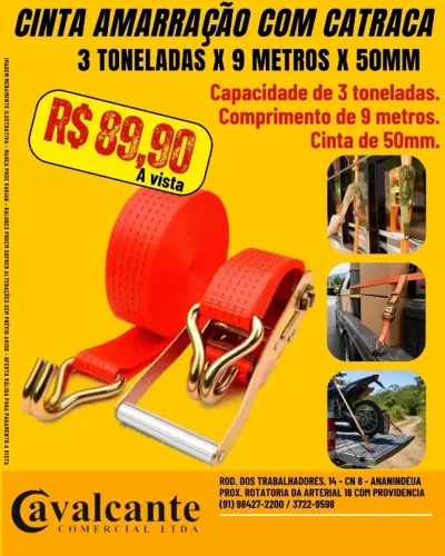 CINTA DE CATRACA 3 TONELADAS X 9 METROS X 50MM