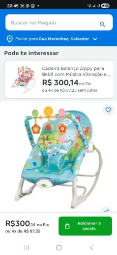 Cadeirinha musical de balanço bebê