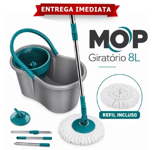 MOP GIRATÓRIO 8L + REFIL INCLUSO - ENTREGA IMEDIATA