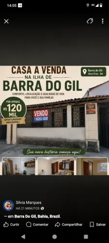Casa na ilha de Vera Cruz na área do Gil