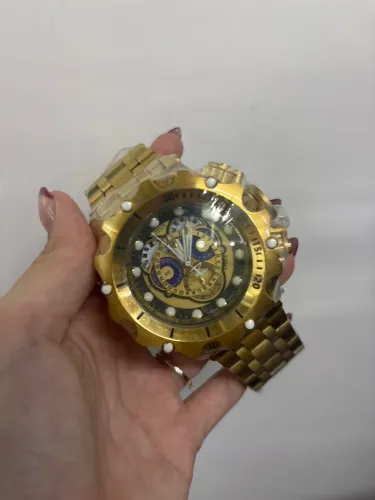  Relógio Invicta Subaqua Dourado 50mm Cronógrafo Aço Premium AAA+ Luxo