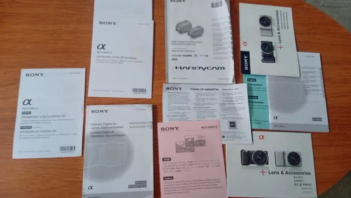 Manuais câmeras Sony