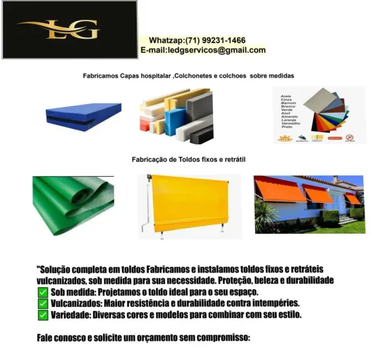 TOLDOS RETÁTIL, FIXO E CORTINA<br> 