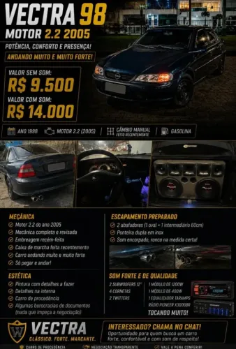 Chevrolet Vectra GLS/expres.2.2/ 2.0 E 2.0 CD 8V 1998