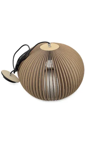KIT 5 PENDENTE MADEIRA RIPADO 48X29 E-27 NOGUEIRA