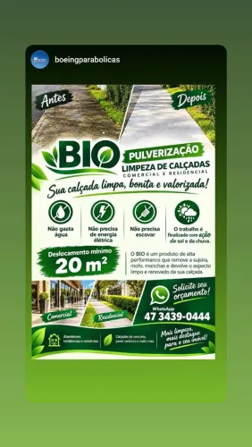 Limpeza calçada sem água