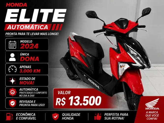 Honda Elite novinha com Apenas 3 mil kms Rodados