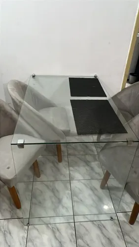 MESA DE VIDRO 110cm