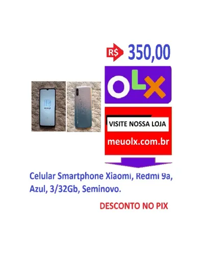 Celular Smartphone Xiaomi Redmi 9a Azul Claro 3/32Gb Seminovo.