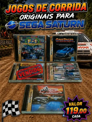 Jogos originais de corrida Sega Saturn - Sega Rally F1 Gale Racer Touring Car King Saturno