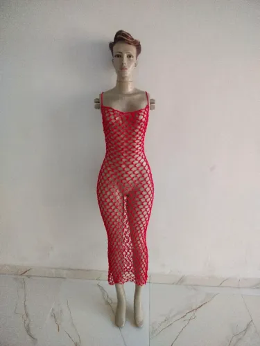 Saída de Praia Crochê Vermelho