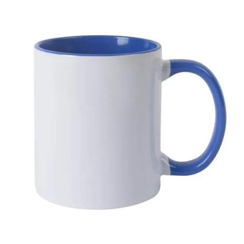 Caneca para sublimação com alça e interiorazul Metalnox