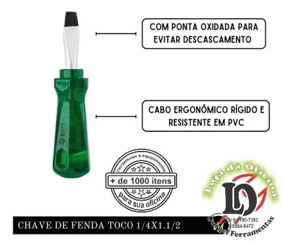 Chave fenda pvc 1/4x1.1/2 toco - SATA