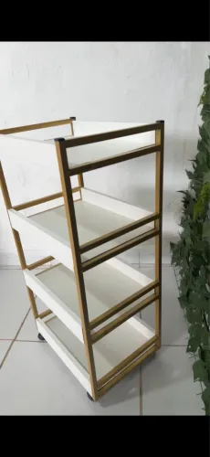 Carrinho multiuso 4 bandejas, 80cm, estrutura metalon com rodinha!