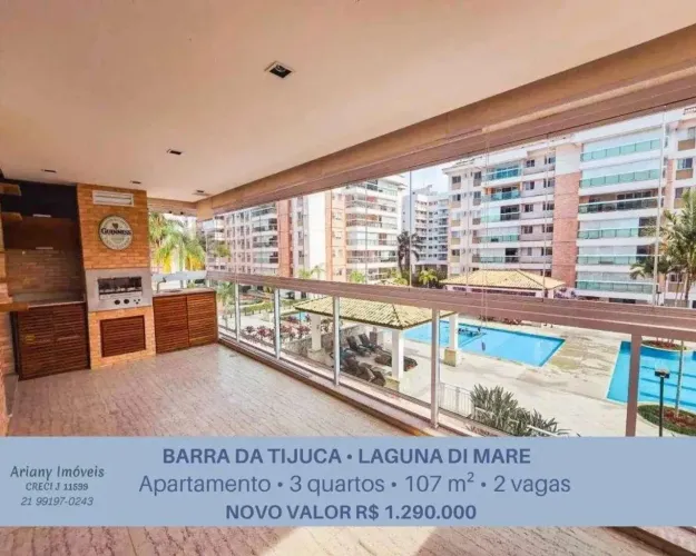 Laguna di Mare  Apartamento 3 quartos | Riviera da Lagoa Barra da Tijuca