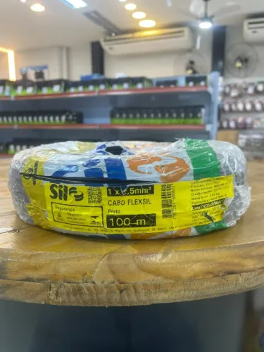 Cabo Flexível Sil 2,5mm² Preto 100 Metros Fio Elétrico