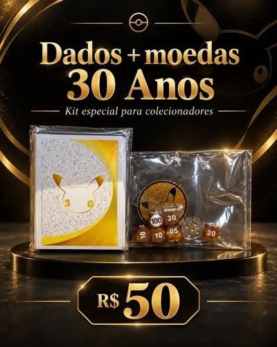 Moedas e dados Pokémon 30 anos