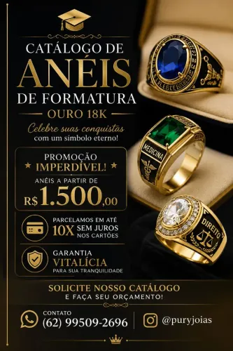 Anéis de Formatura Ouro 18