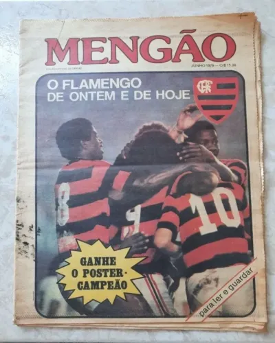 Jornal Cartaz Flamengo Bi Campeão Carioca 1979 com Pôster <br>Com Poster