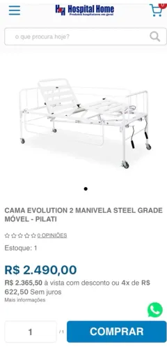 Maca, cama hospitalar