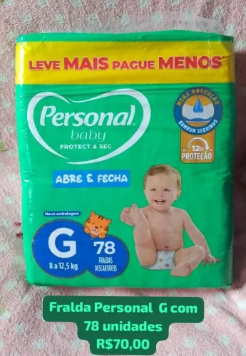Fralda personal Baby Protec G com 78 unidades
