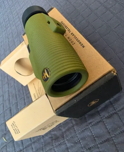 Telescopio NOCS. Tubo de Zoom 8 x 32. Portátil com bolsa de transporte. Novo. Verde Camo.