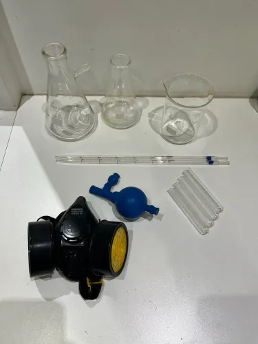 Kit de Vidrarias para Laboratório de Química + Respirador Semifacial