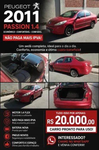 Peugeot 207 Sedan Passion XR 1.4 Flex 8V 4P 2011