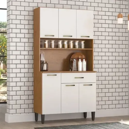Armário Núbia Cozinha Compacta Com 6 Portas Novo