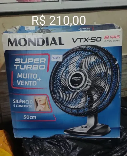 Ventilador Mondial 50cm, 8 pás, turbo