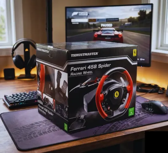 Thrustmaster Ferrari 458 Spider LACRADO - Volante de corrida para Xbox Series X|S e Xbox O