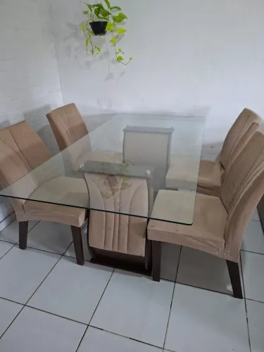 Mesa tampo de vidro